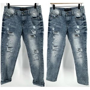 Twenty One Black By Rue 21 Distressed Jeans 100% Cotton Size 5/6 Boyfriend Jeans